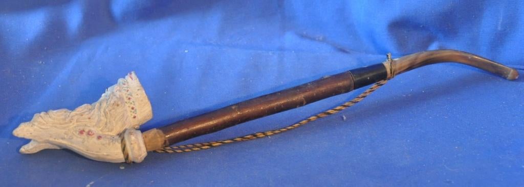 pipe tête arabisante en terre de pipe colorée, Enlèvement ou Envoi, Utilisé, Autres types