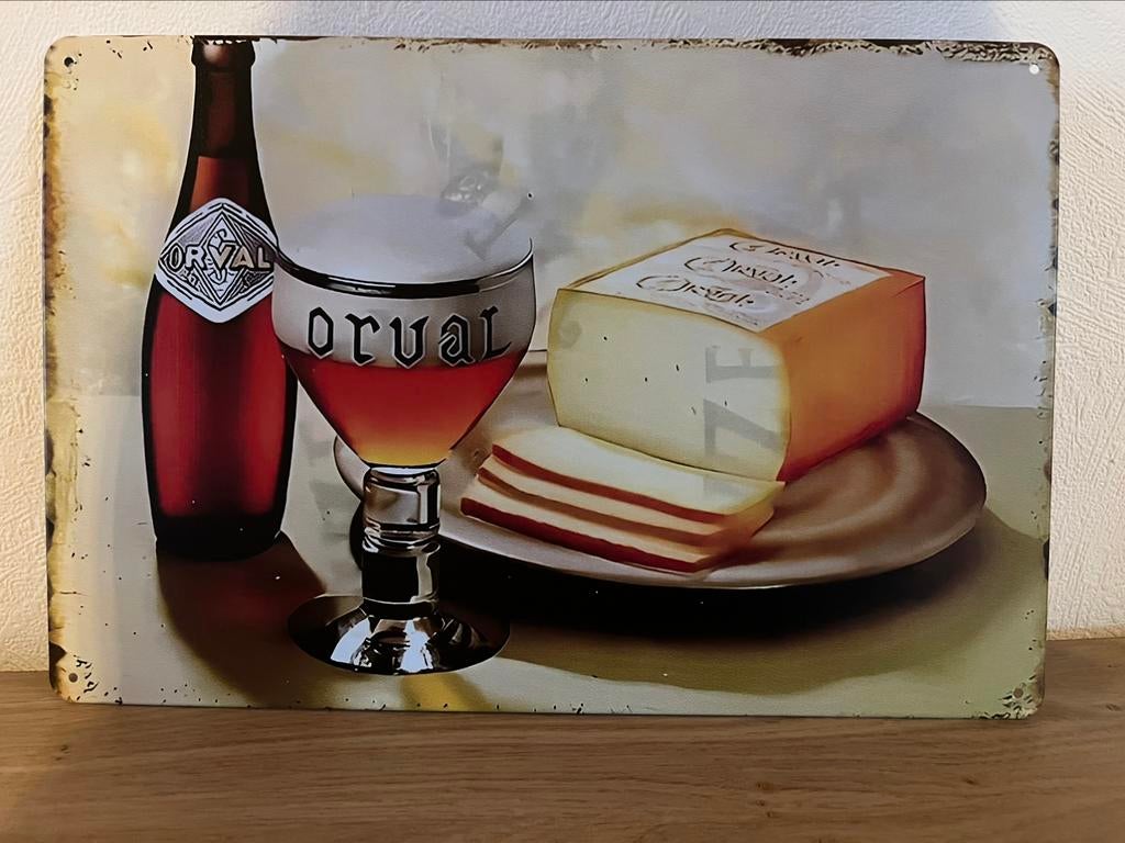 Metalen plaat van Orval, Verzamelen, Merken en Reclamevoorwerpen, Ophalen of Verzenden, Zo goed als nieuw