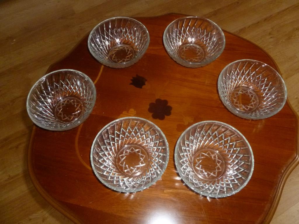 1 lot de 6 raviers en verre taillé, Maison & Meubles, Cuisine | Vaisselle, Neuf, Récipient(s), Verre, Enlèvement ou Envoi