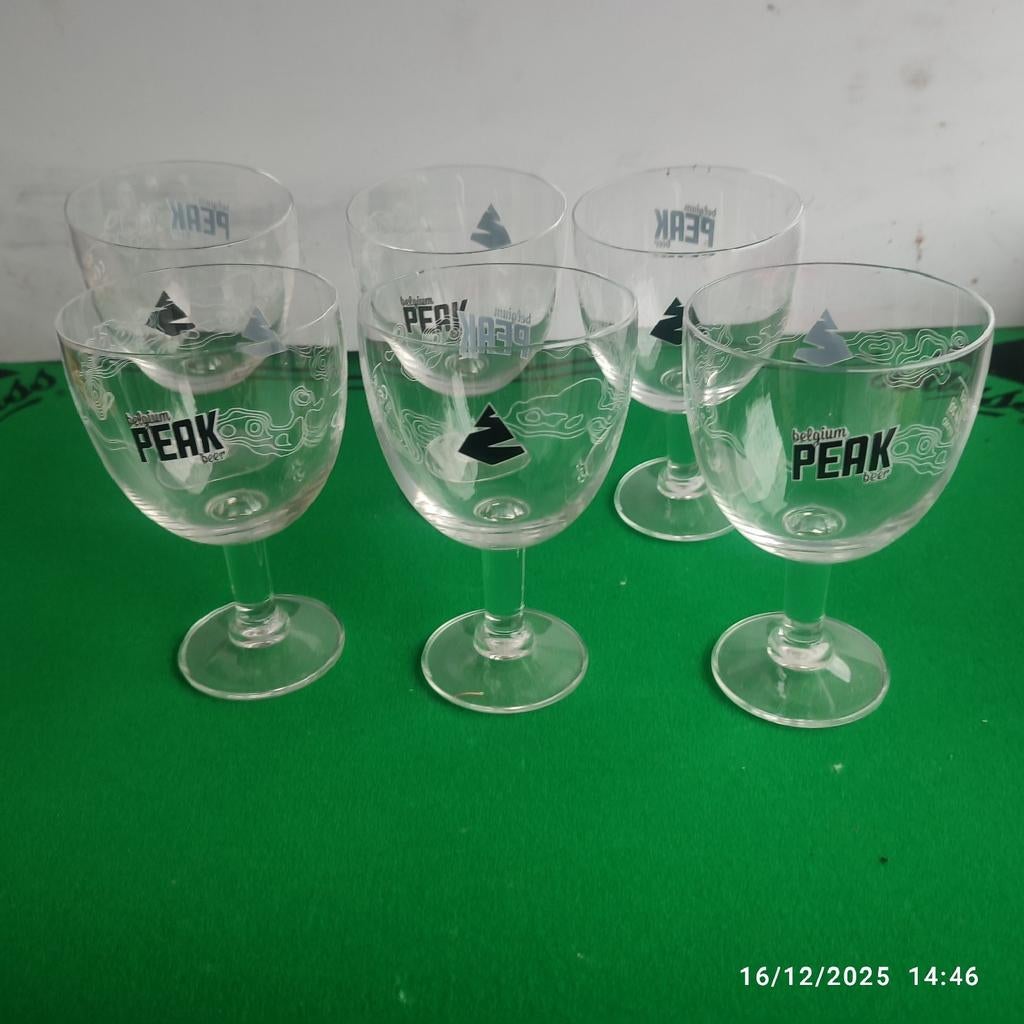 6 GALOPIN PEAK-bierglazen., Ophalen, Zo goed als nieuw, Glas of Glazen, Overige merken