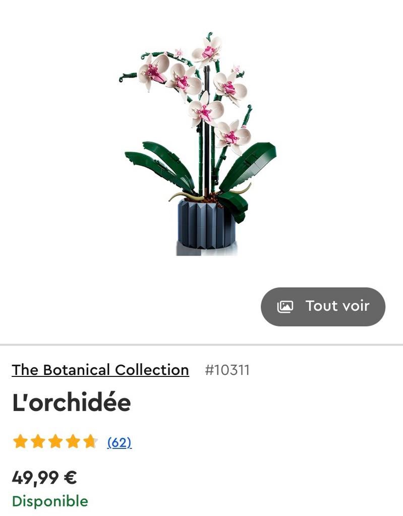 Lego l’orchidée 10311, Ophalen