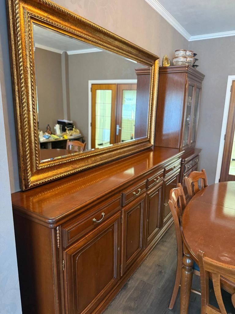 eetkamer in Kerselaar, Maison & Meubles, Armoires | Dressoirs, Utilisé, Avec tiroir(s), Avec porte(s), Avec tablette(s), Cerisier