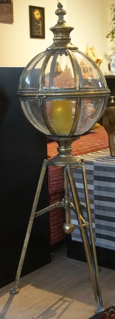 Grote Art Deco lantaarn, glazen koepel, Antiek en Kunst, Antiek | Woonaccessoires, Ophalen