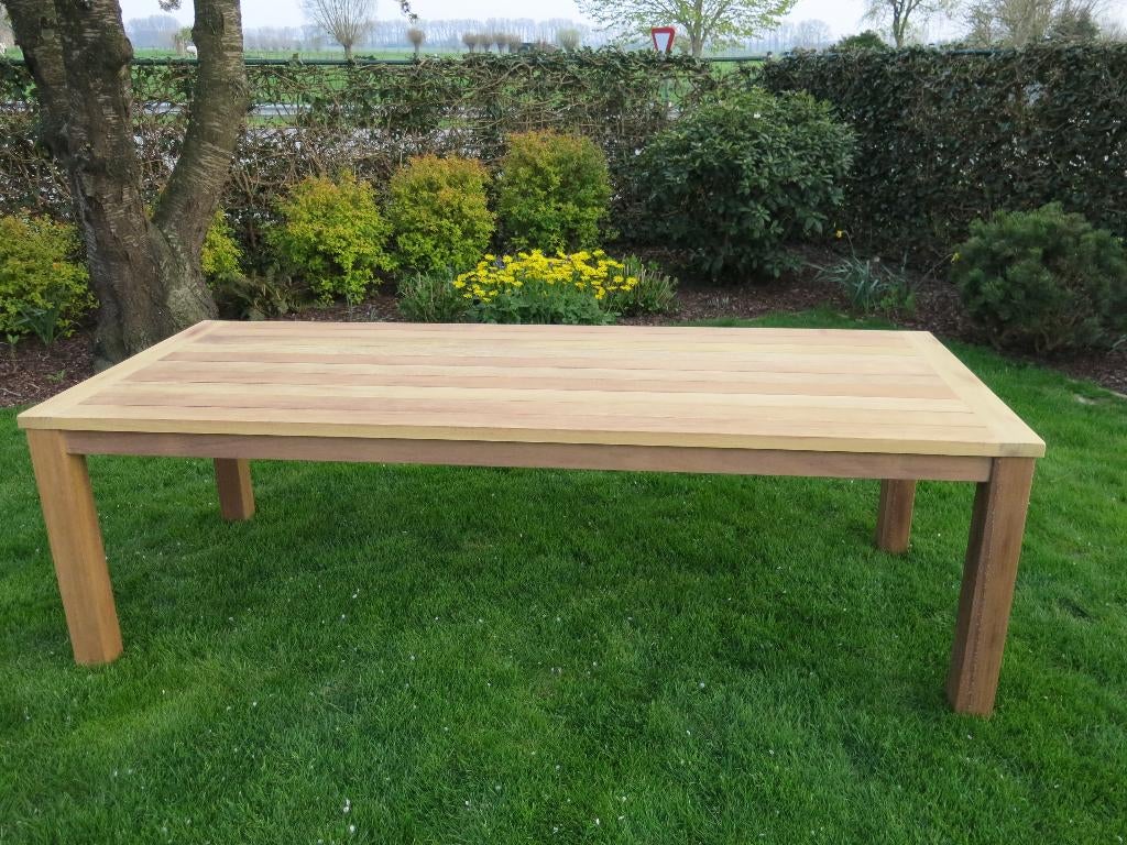 te koop grote teak tuintafel mooie prijs, Tuin en Terras, Ophalen, Nieuw, Rechthoekig, Teakhout