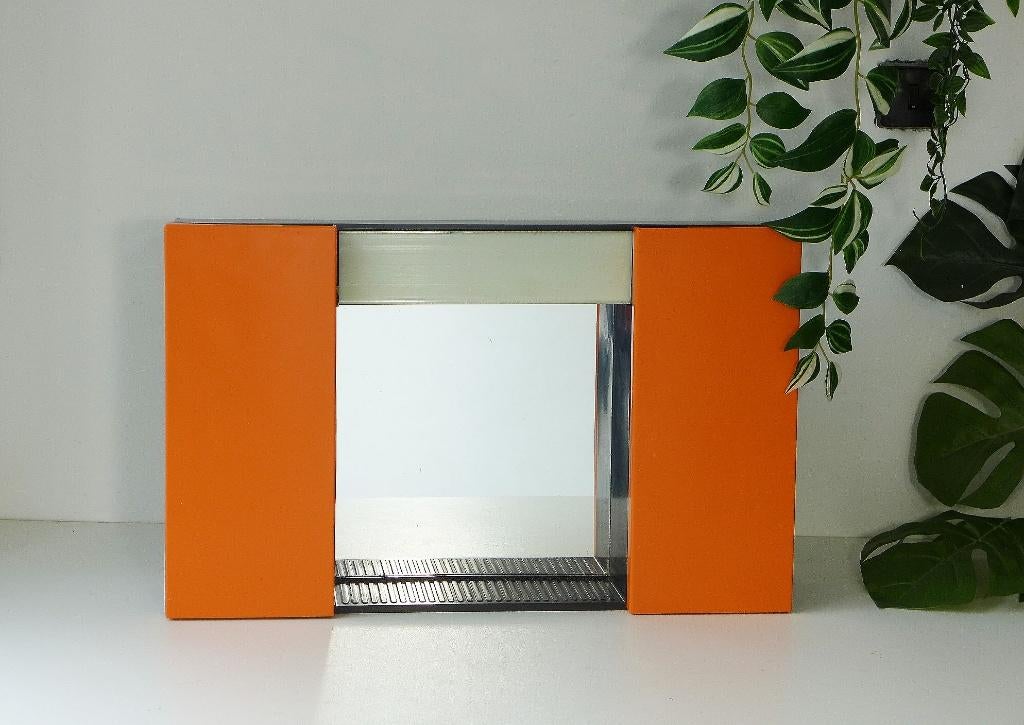 Miroir orange pour armoire de salle de bain vintage 1970, Enlèvement