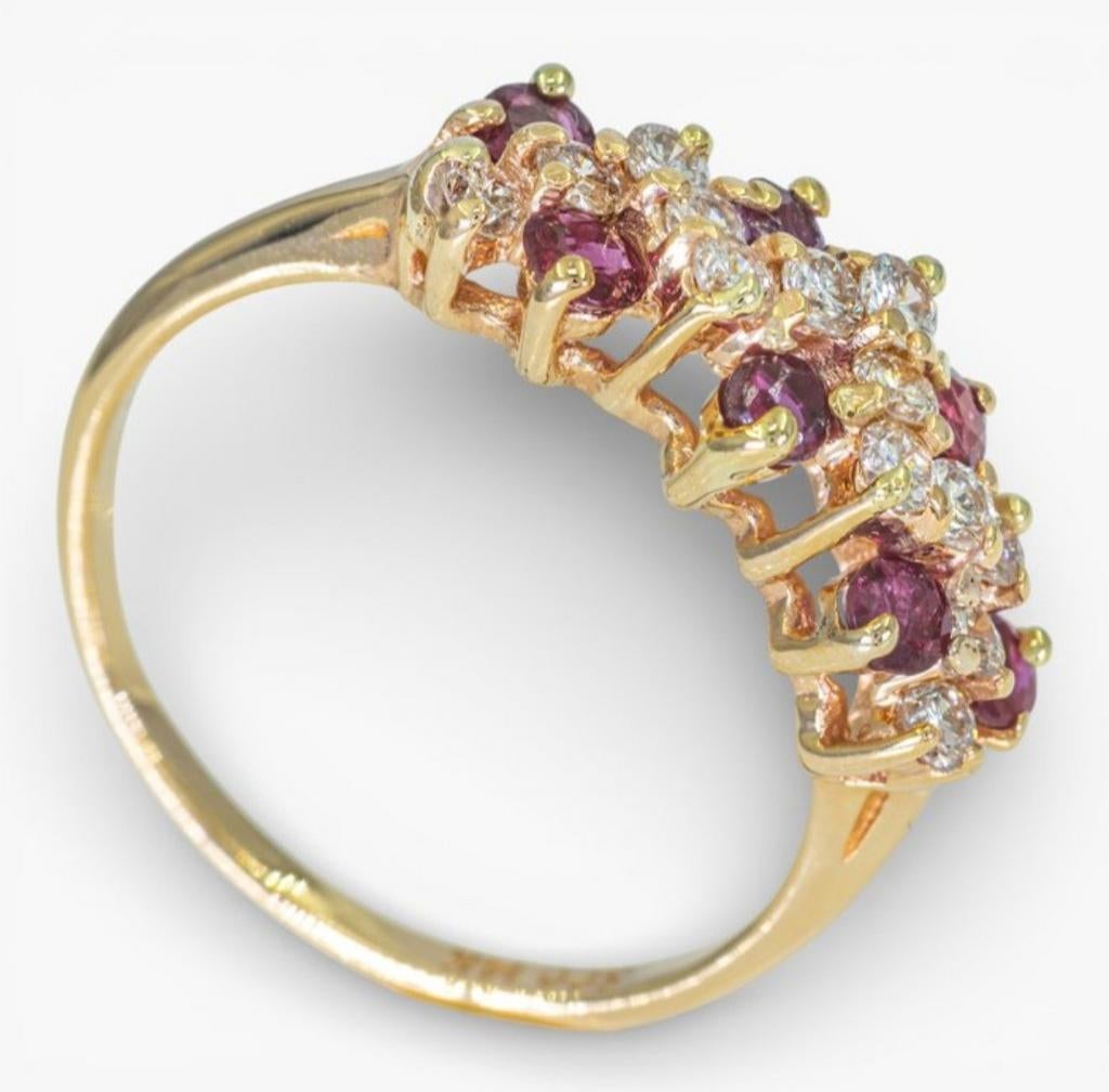 Ring nieuw 14kt witgoud met diamanten en robijn, Enlèvement ou Envoi, Neuf, Or