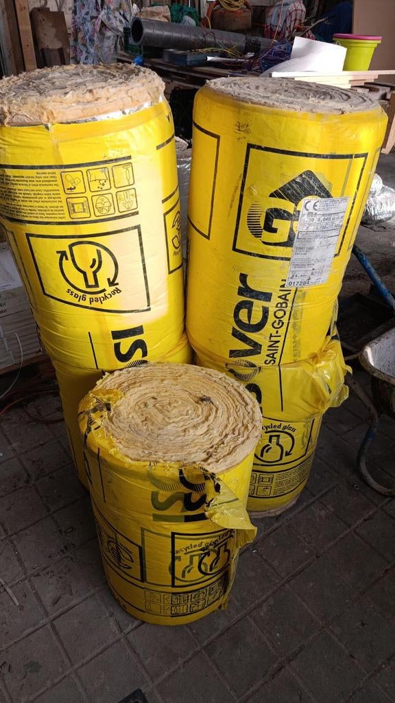 2+1/2 rouleaux laine de verre 1200x60 cm, Bricolage & Construction, Enlèvement, Laine de verre