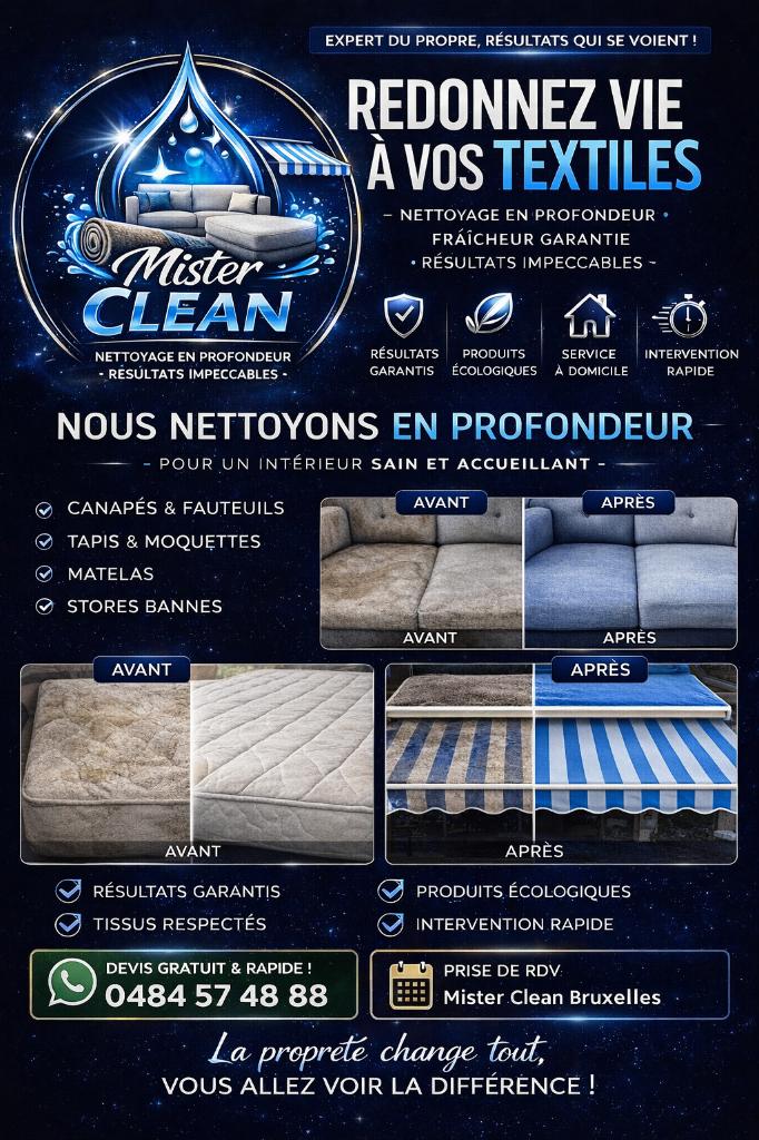 NETTOYAGE CANAPÉ - STORE - TAPIS - MATELAS, Divers, Divers Autre, Neuf, Enlèvement ou Envoi