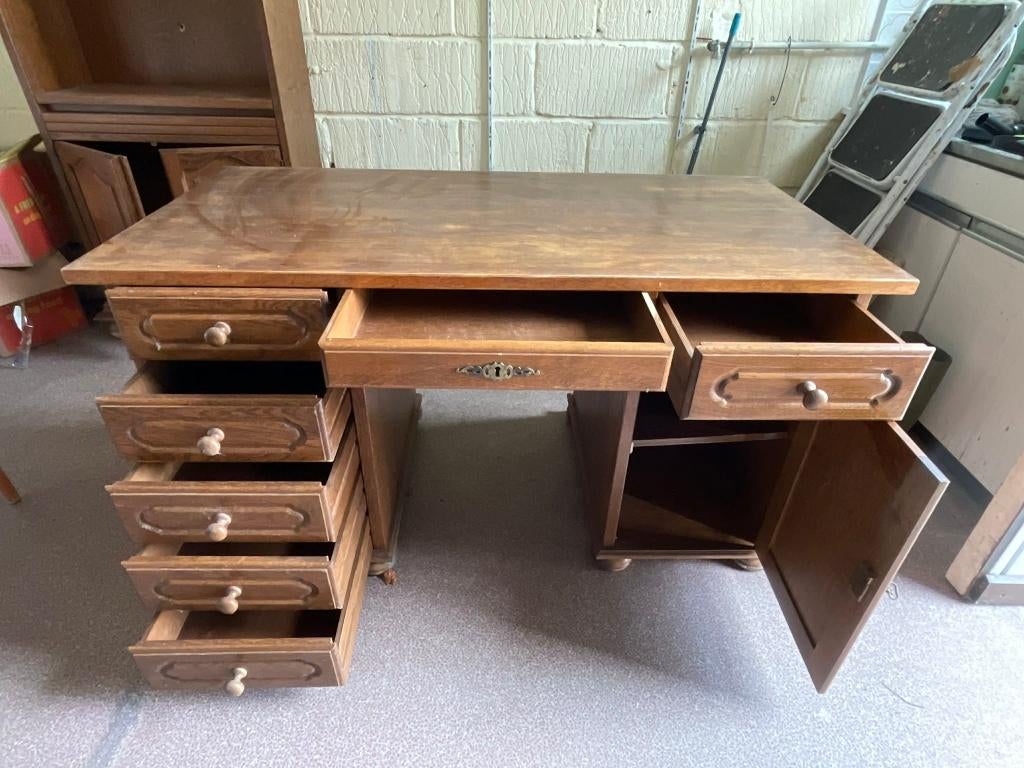 Bureau en chêne, Maison & Meubles, Bureau d'ordinateur, Vintage, Enlèvement, Avec tiroirs