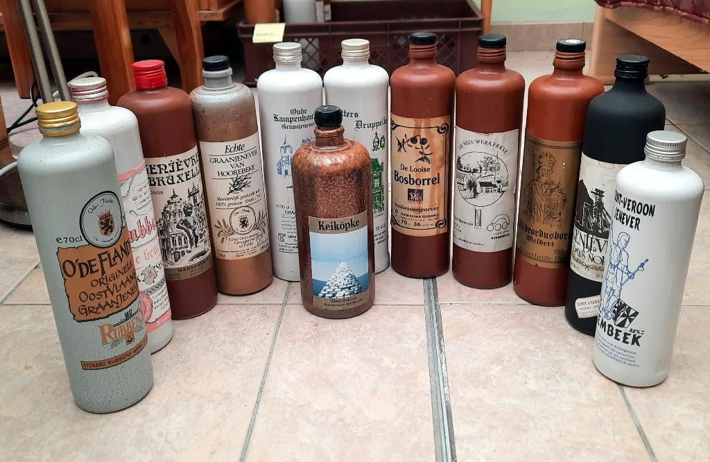 verzameling jeneverflessen, Ophalen, Gebruikt