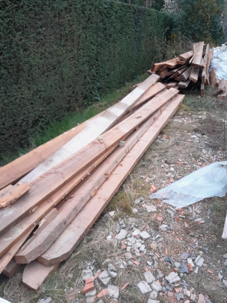 Houten balken, Doe-het-zelf en Bouw, Ophalen, Gebruikt, Grenen, Balk