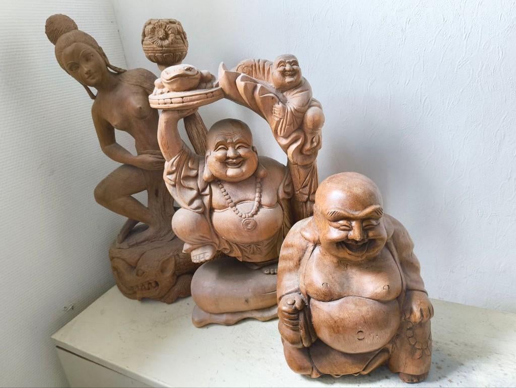 Statues de Bouddha lourdes en bois tropical, Enlèvement