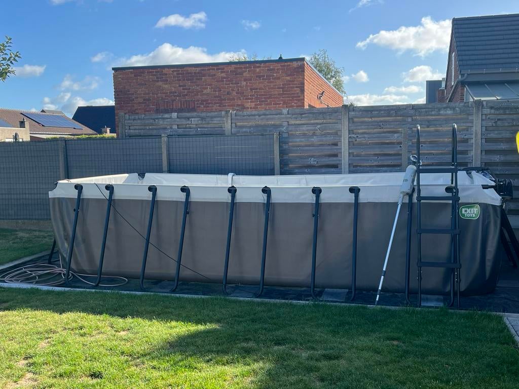 Zwembad met zandfilter en overkapping, Ophalen, Gebruikt, 200 tot 300 cm, 80 tot 120 cm