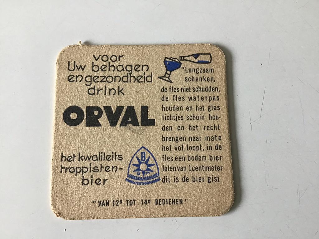 Oud bierviltje Trappist Orval, Collections, Enlèvement, Utilisé, Sous-bock
