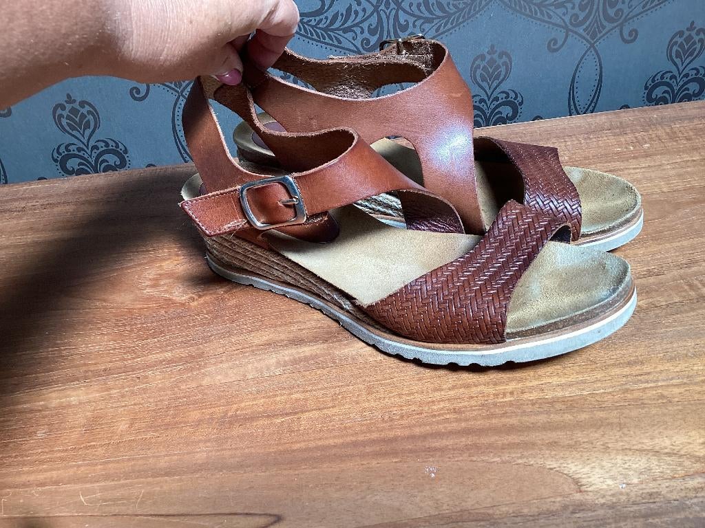 Sandales Via Limone cognac 40, Enlèvement ou Envoi, Via Limone, Brun, Porté