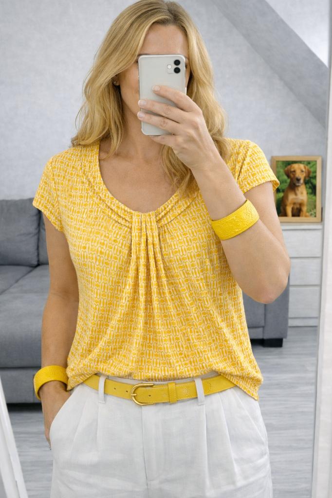 T-shirt maat large, Verzenden, Geel, Maat 42/44 (L), Zo goed als nieuw