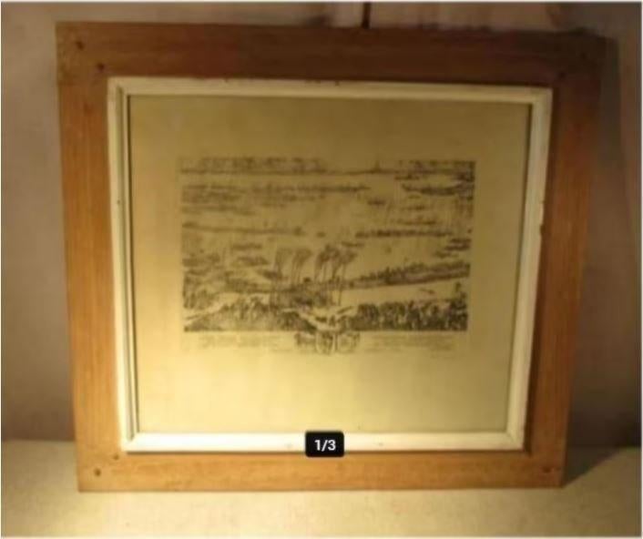 Mooie Ets 'Watergolven missen de kracht' - R De Coninck, Ophalen of Verzenden