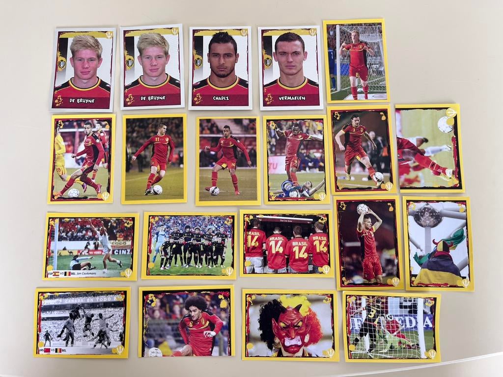 20 Panini stickers Rode Duivels WK 2014 Brazilië, Postzegels en Munten, Postzegels | Europa | UK, Ophalen of Verzenden