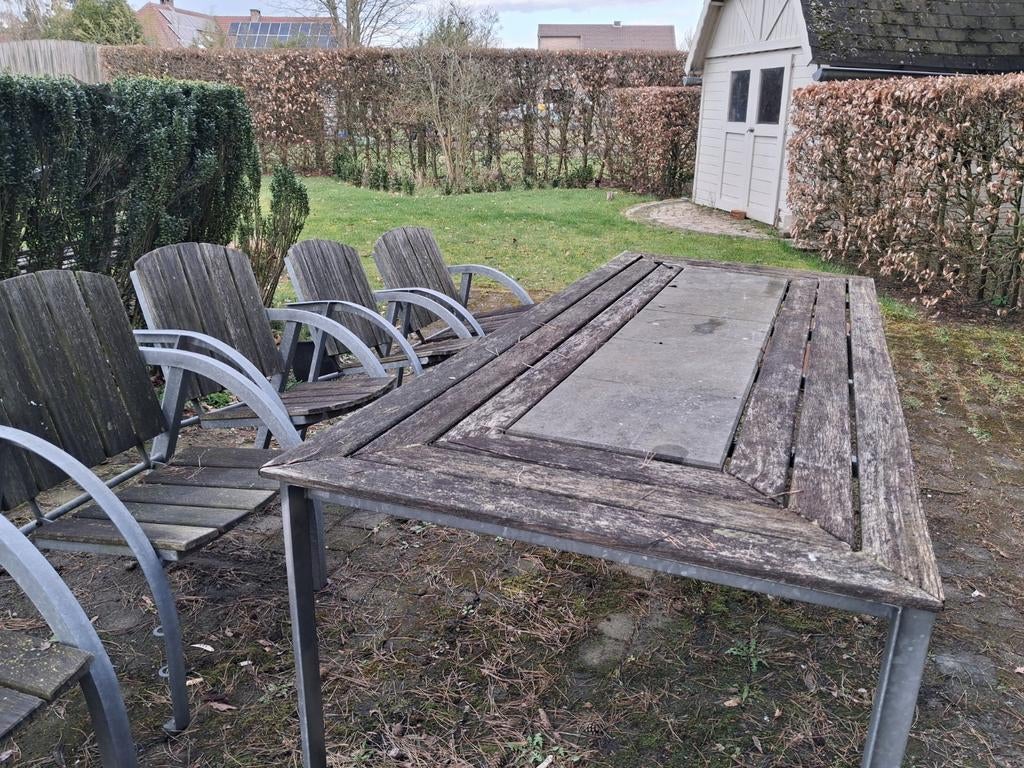 Tuinset, Tuin en Terras, Ophalen, Gebruikt, Eettafel, Hardhout