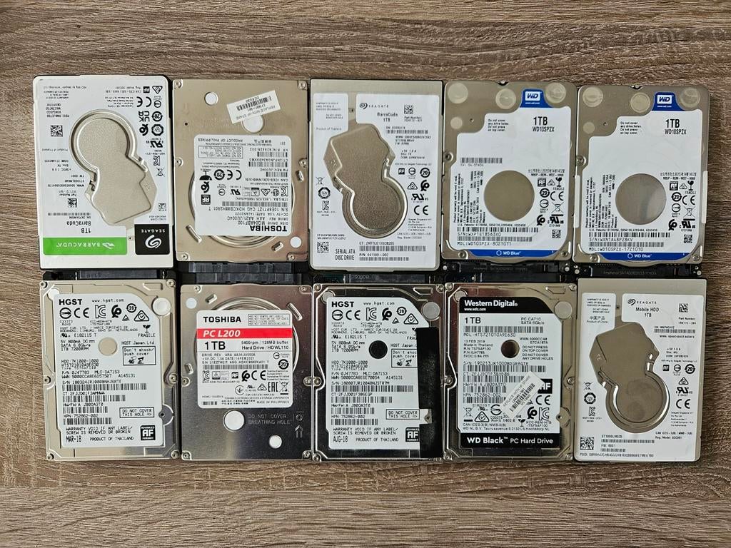10x 1TB HDD diverse merken, Informatique & Logiciels, Disques durs, Enlèvement, HDD