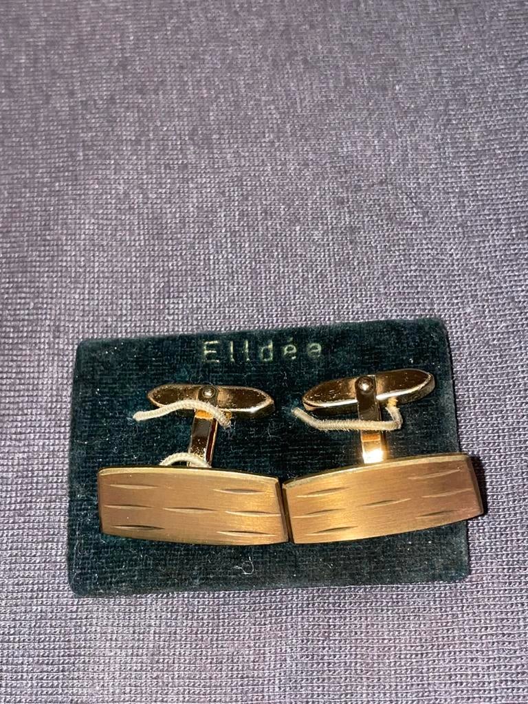 Gouden Manchetknopen antiek van elldée, Kleding | Heren, Riemen en Ceintuurs, Ophalen of Verzenden, Zo goed als nieuw