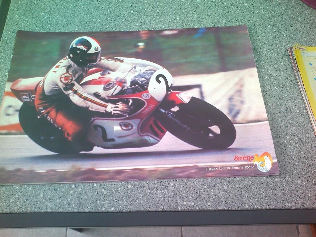 Poster:Sirene limonade:Giacomo Agostini., Ophalen of Verzenden, Nieuw, Overige typen