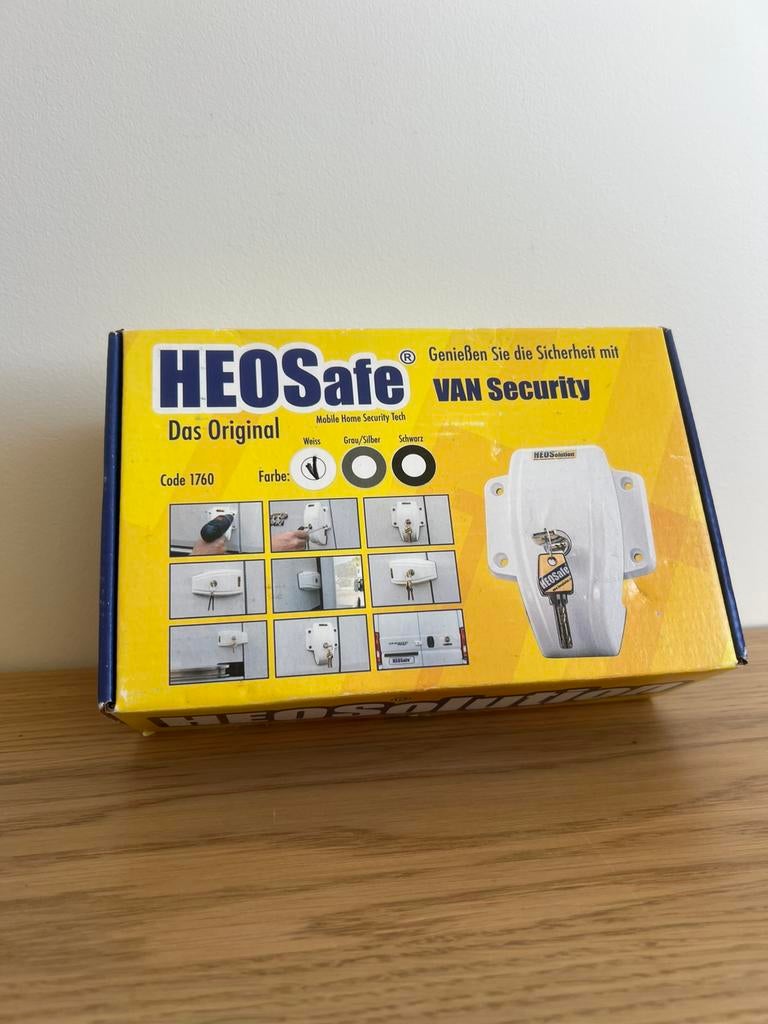 HEOSafe veiligheidsslot wit 2 stuks, Caravanes & Camping, Enlèvement ou Envoi, Comme neuf