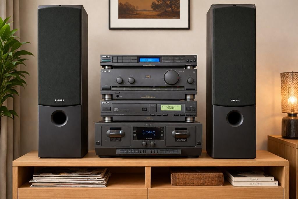 Philips stereo set + luidsprekers 190W, Ophalen, Cassettedeck, Philips