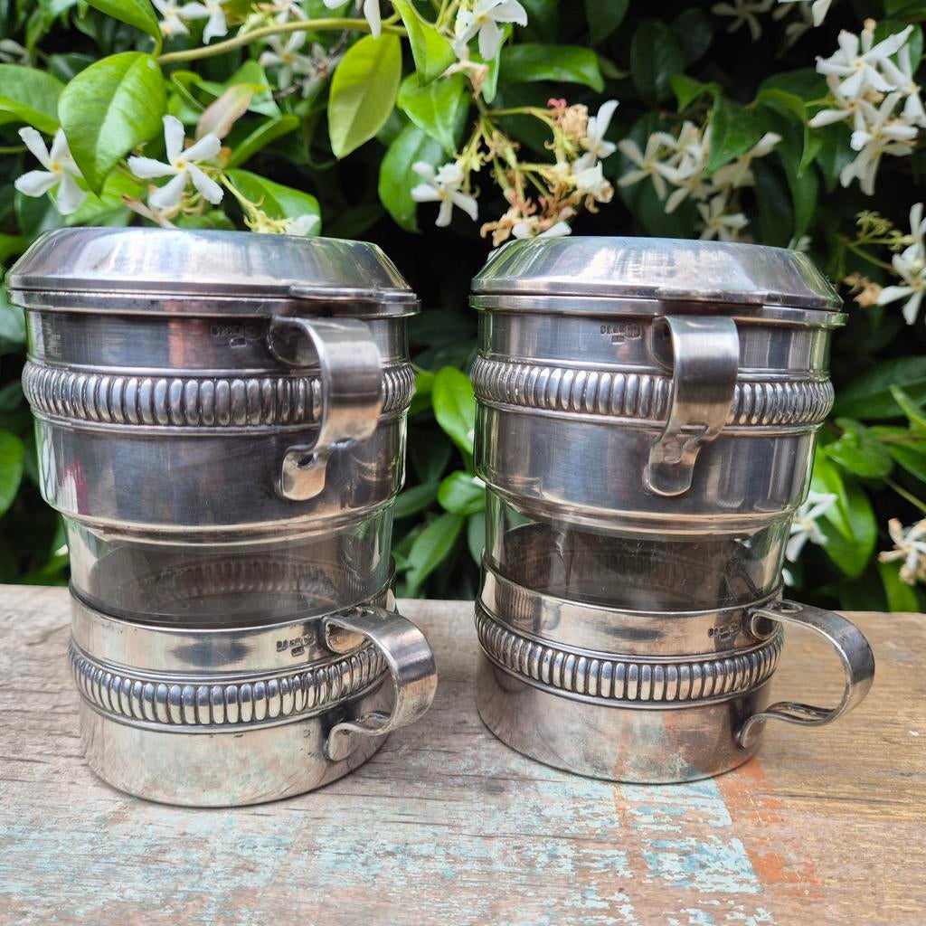 Bées verzilverde 6g koffiefilter tassen, 2, Antiek en Kunst, Ophalen of Verzenden