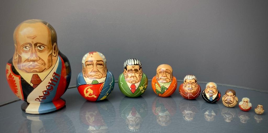 Russische USSR-poppen - karikaturen van leiders, Ophalen of Verzenden, Zo goed als nieuw, Pop, Levensecht of Reborn