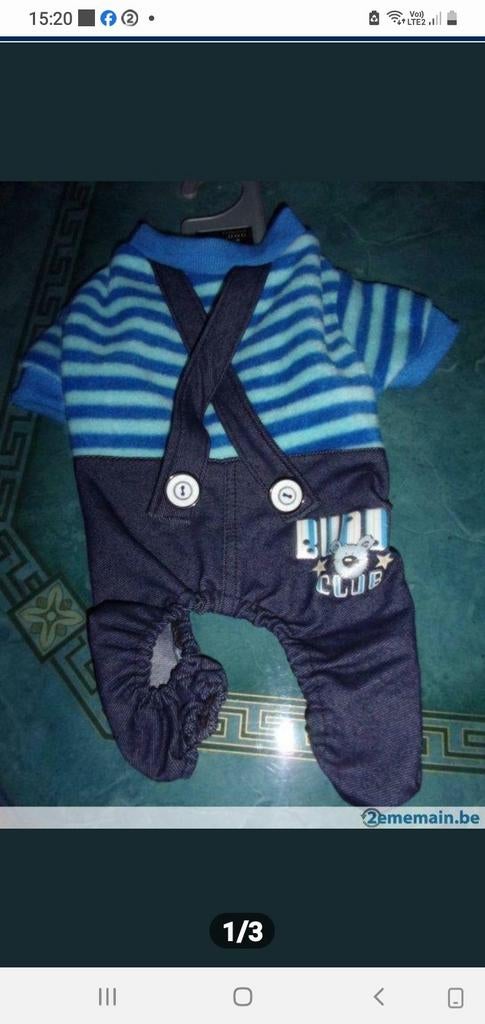 Salopette jeans chihuahua, Animaux & Accessoires, Enlèvement