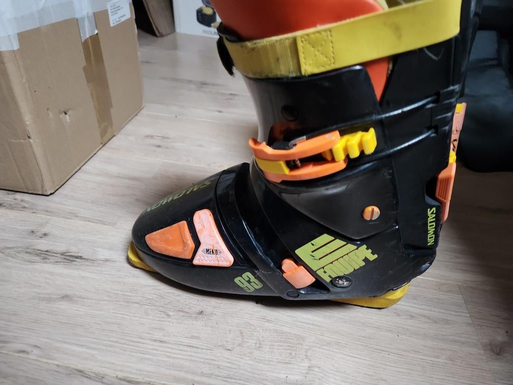 Mancave , schihütte Deco Vintage chaussures de ski, Enlèvement, Ski, Salomon