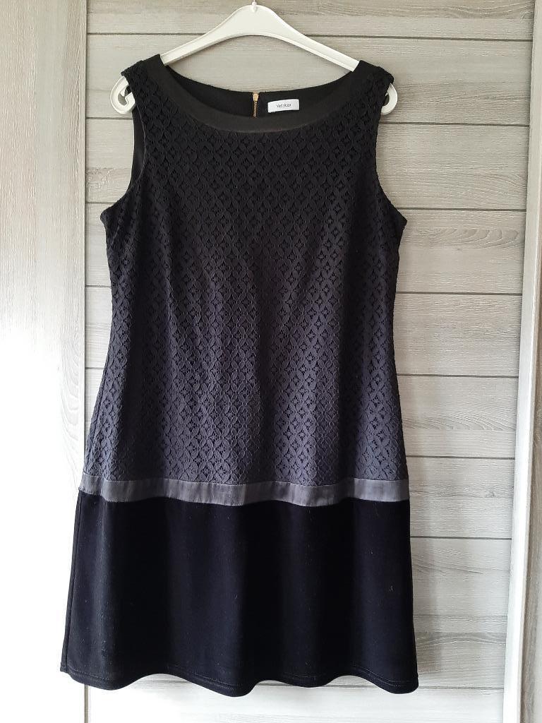 Zwarte jurk maat 46, Jessica, Zwart, Maat 46/48 (XL) of groter, Ophalen of Verzenden