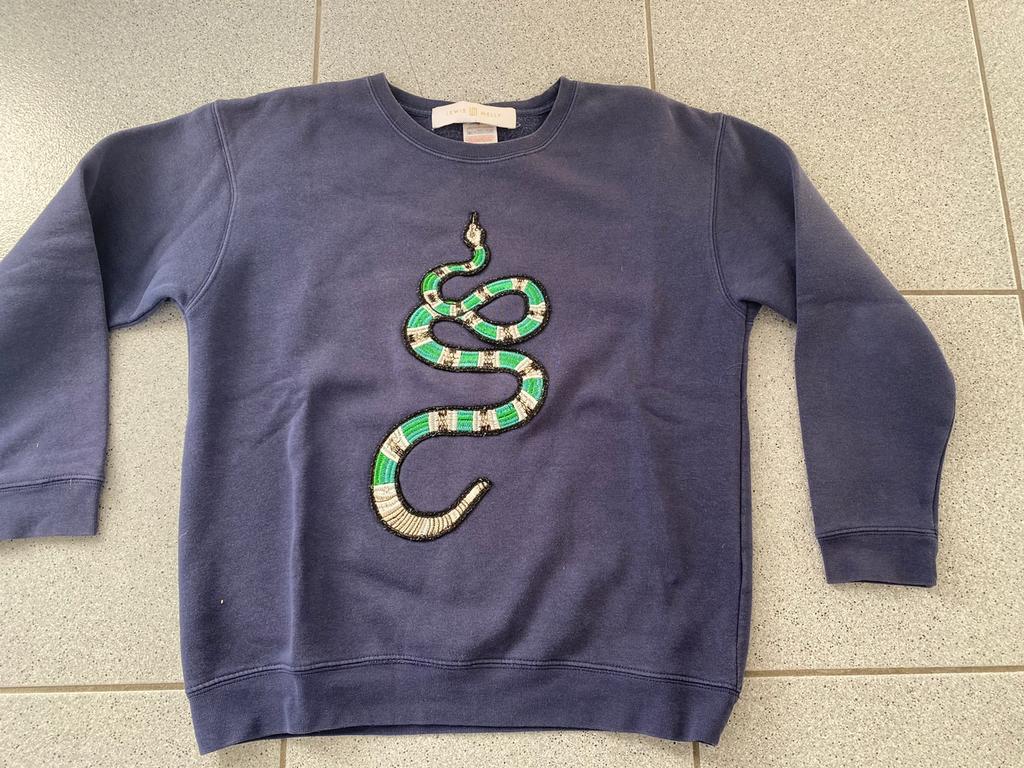 Blauwe sweater met print van Lewis en Melly leeftijd 9-11 j, Enlèvement ou Envoi, Utilisé
