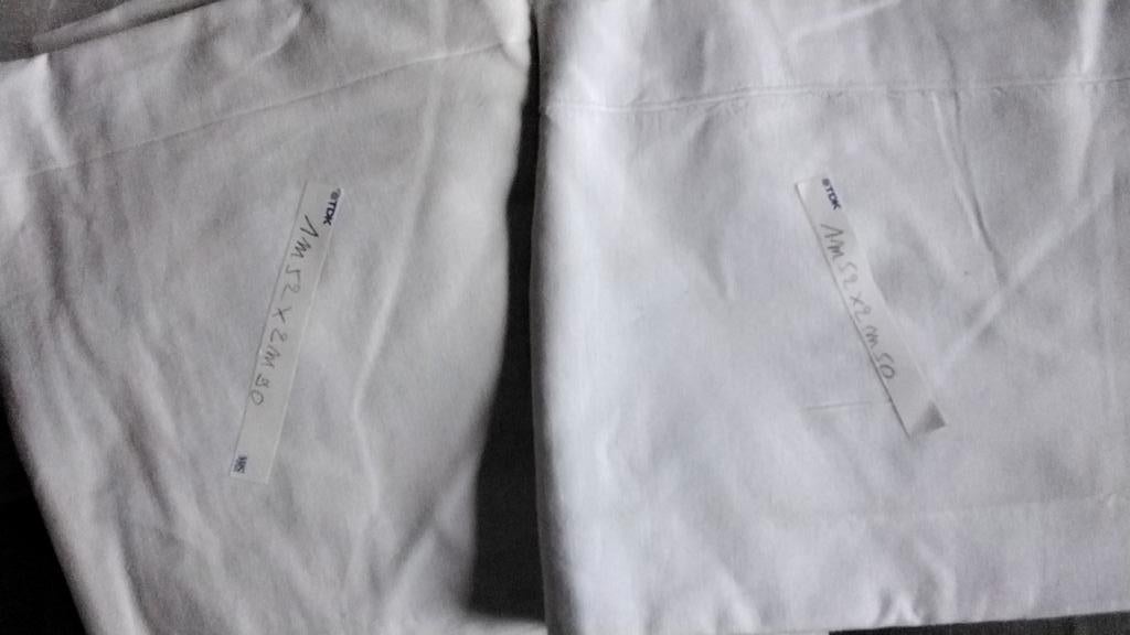 2 anciens draps de lit blancs en coton utilisés et lavés, Antiquités & Art, Enlèvement ou Envoi