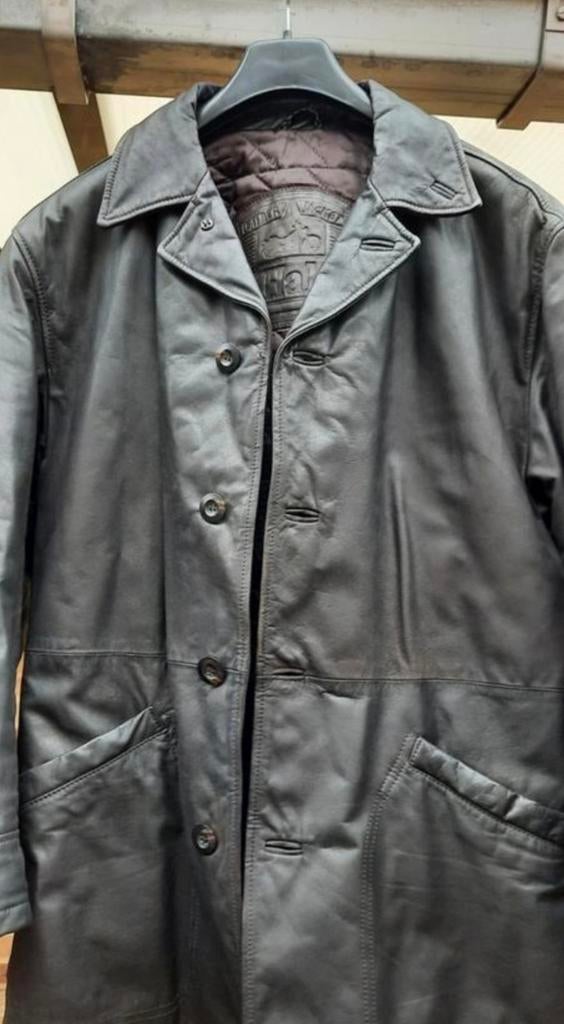 Manteau en cuir noir, Enlèvement ou Envoi, Comme neuf, Taille 48/50 (M), Noir