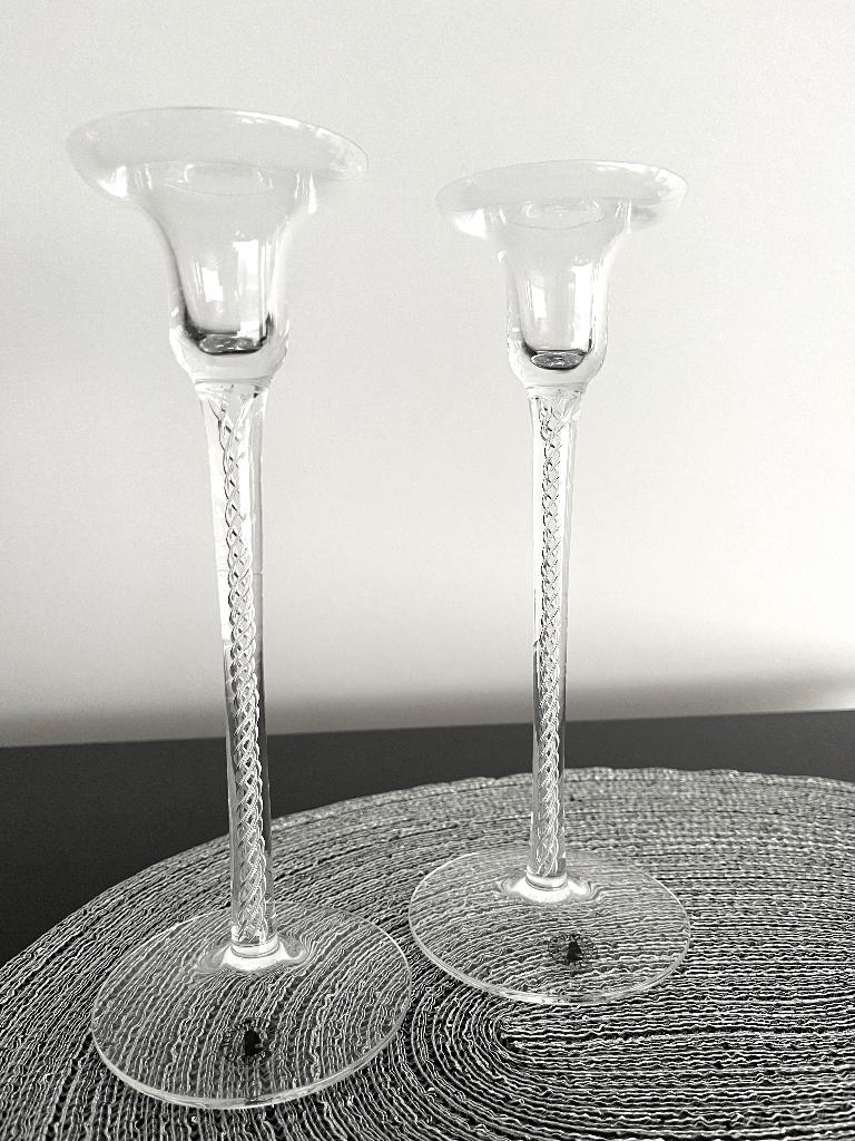 Mondgeblazen air twist kandelaars, Ikea vintage., Maison & Meubles, Accessoires pour la Maison | Bougeoirs & Bougies, Neuf, Chandelier