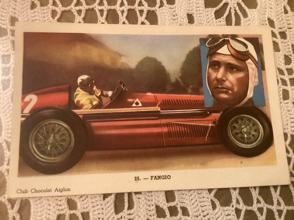 Chromos prenten AIGLON kampioenen FANGIO, Enlèvement ou Envoi, Utilisé