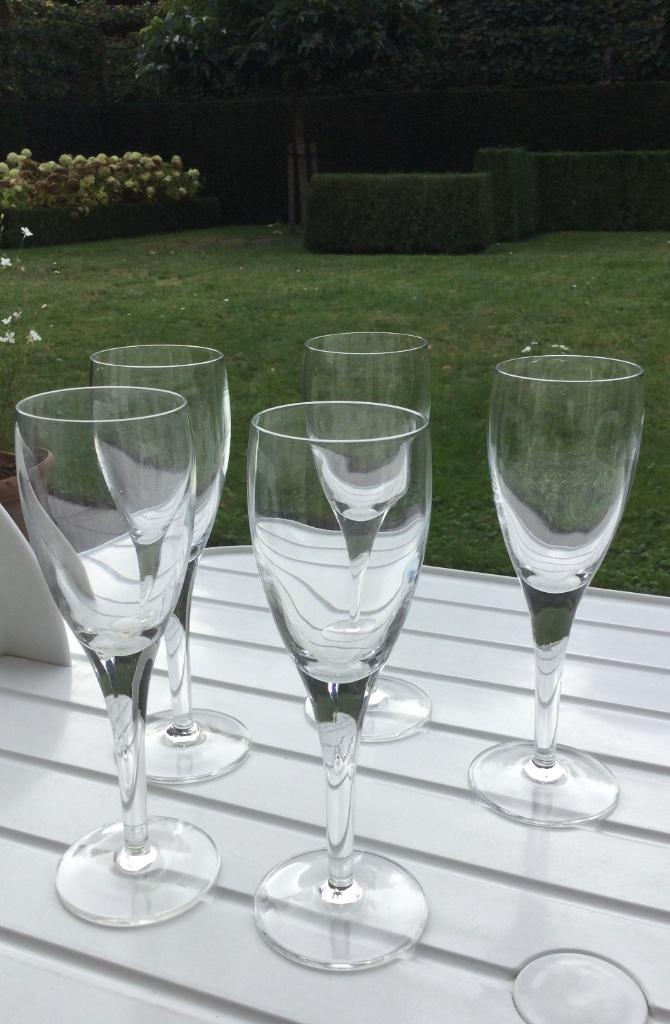 Set van 5 Kristallen Champagneglazen  Set/5€, Ophalen