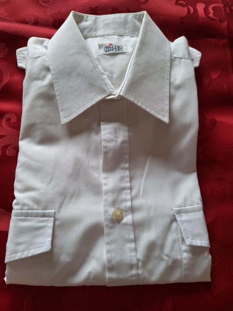 XS ,Chemise blanche,manches courtes,style pilote , Marcello, Autres tours de cou, Marcello, Comme neuf, Enlèvement