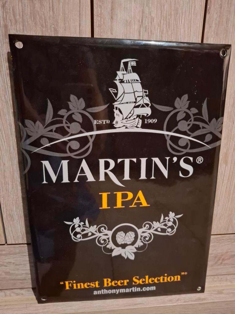 Assiette à bière Martin's Ipa en émail, Collections, Marques de bière, Neuf, Panneau, Plaque ou Plaquette publicitaire, Autres marques