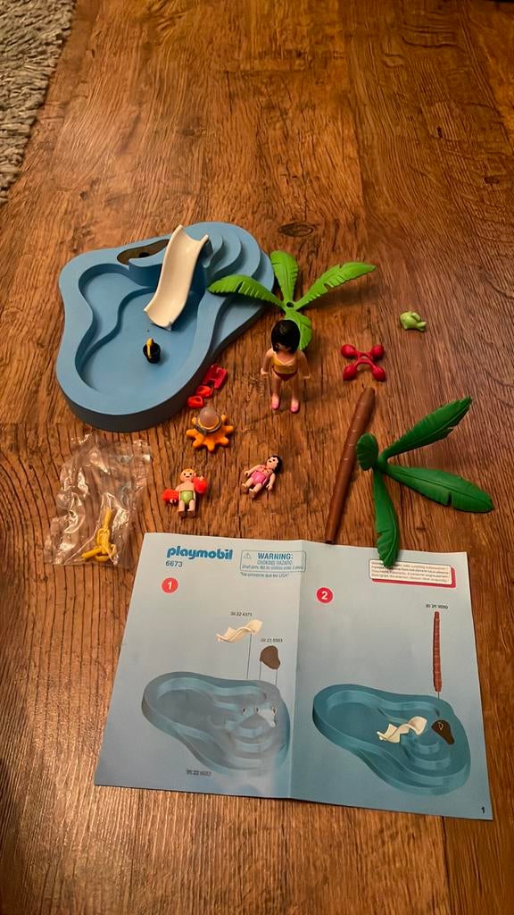 PLAYMOBIL Kinderbad met glijbaan - 6673, Kinderen en Baby's, Speelgoed | Playmobil, Ophalen of Verzenden, Zo goed als nieuw, Complete set