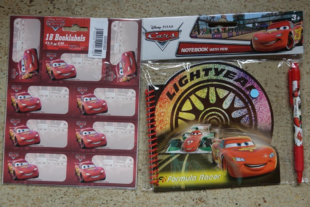 NIEUW !! schooletiketten en notaboekje CARS, Ophalen of Verzenden, Nieuw