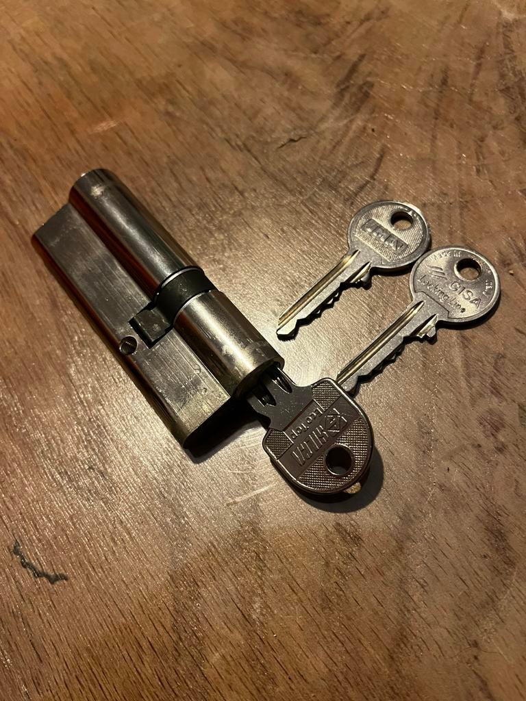 Cilinderslot incl 3 sleutels, Enlèvement, Comme neuf, Inox, Clé