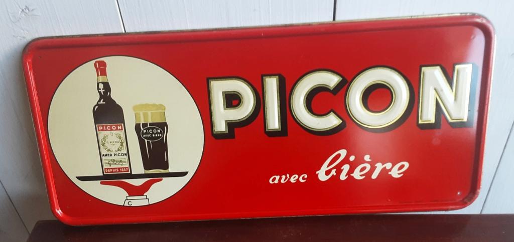Panneau d'affichage vintage en métal pour Picon Bière,, Collections, Enlèvement ou Envoi, Panneau publicitaire