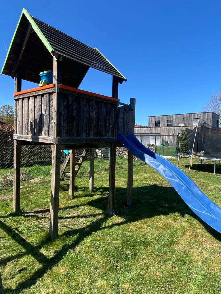 Speelhuisje met glijbaan, Ophalen, Gebruikt, Hout