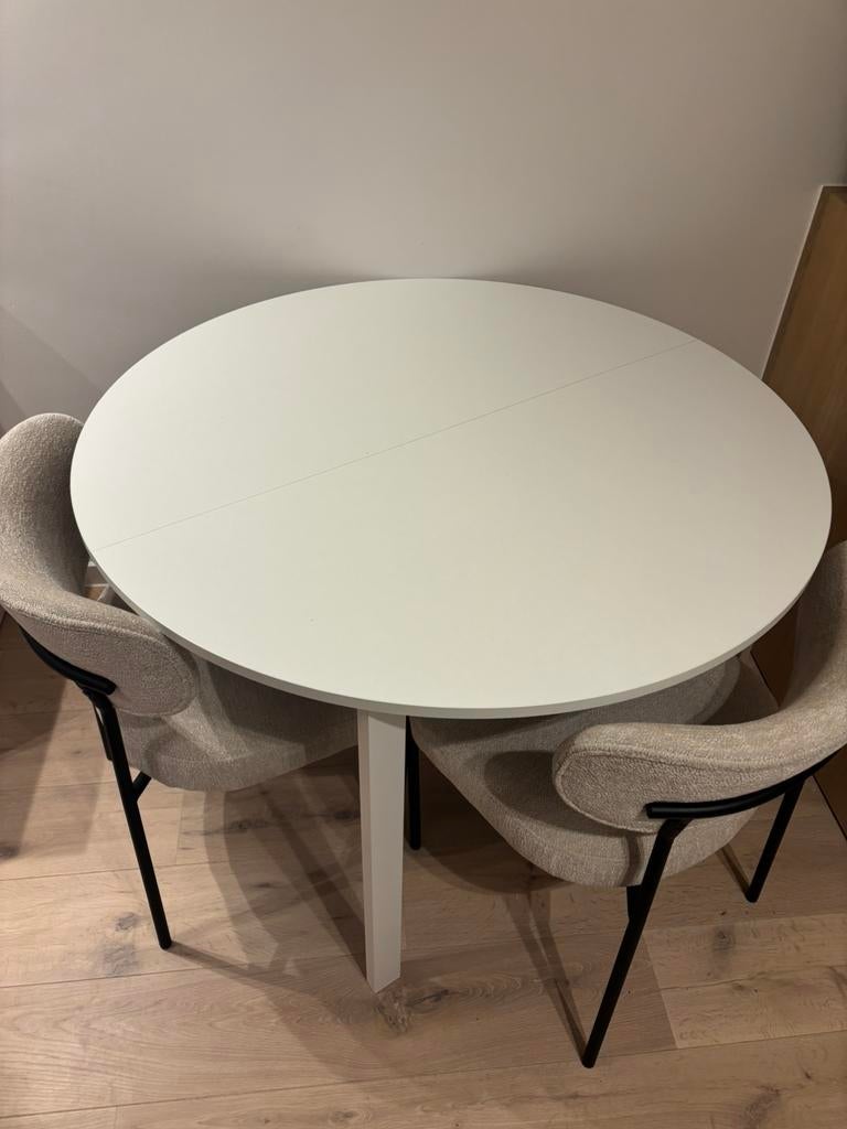 Witte Tafel ikea, Huis en Inrichting, Tafels | Eettafels, Ophalen, Rond, Nieuw, 50 tot 100 cm