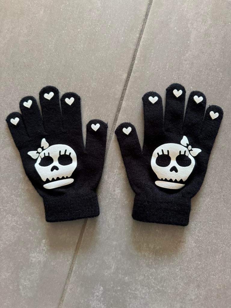 Kinderhandschoenen skelet, Ophalen, Zo goed als nieuw, Jongen of Meisje, Handschoenen