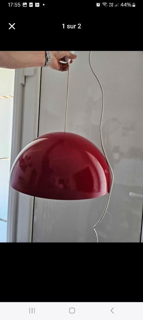 Lampe suspension rouge, Enlèvement, Comme neuf, Métal