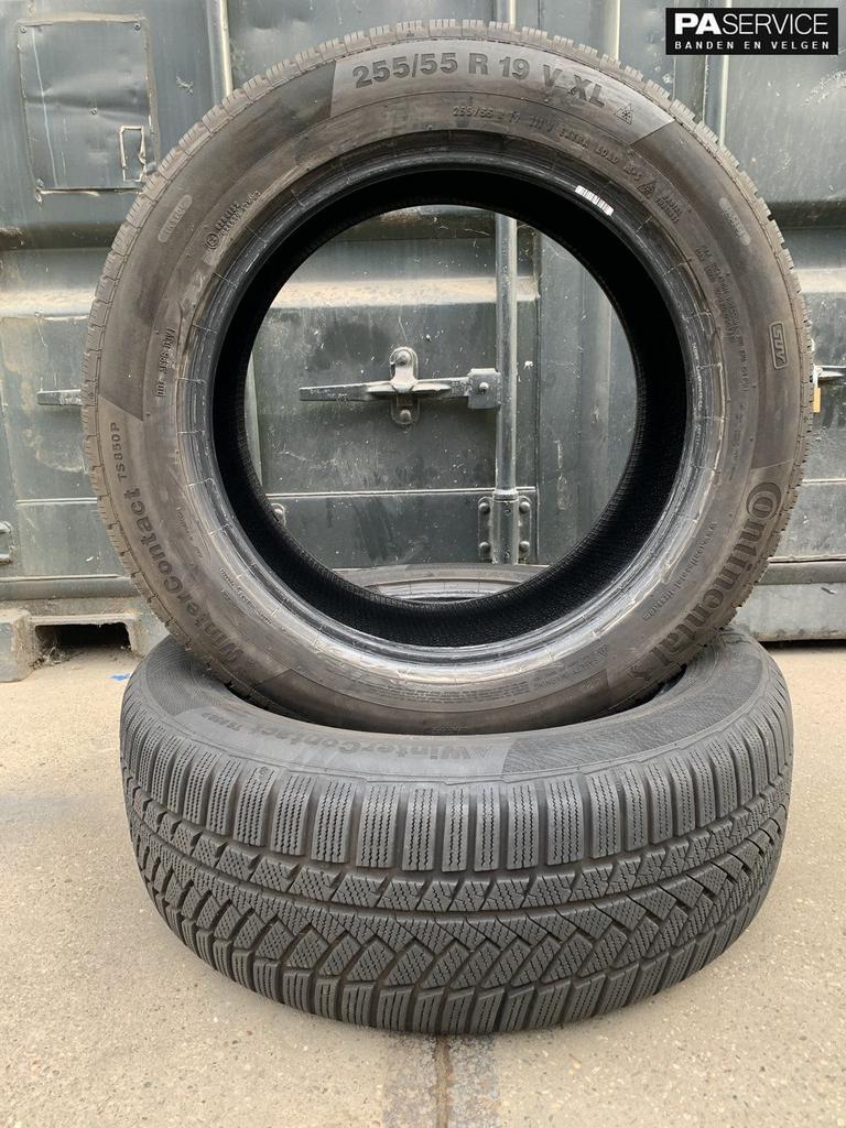2x Continental 255 55 19 winterbanden met 7.8mm, Auto-onderdelen, Banden en Velgen, Gebruikt, Velg(en), -, -
